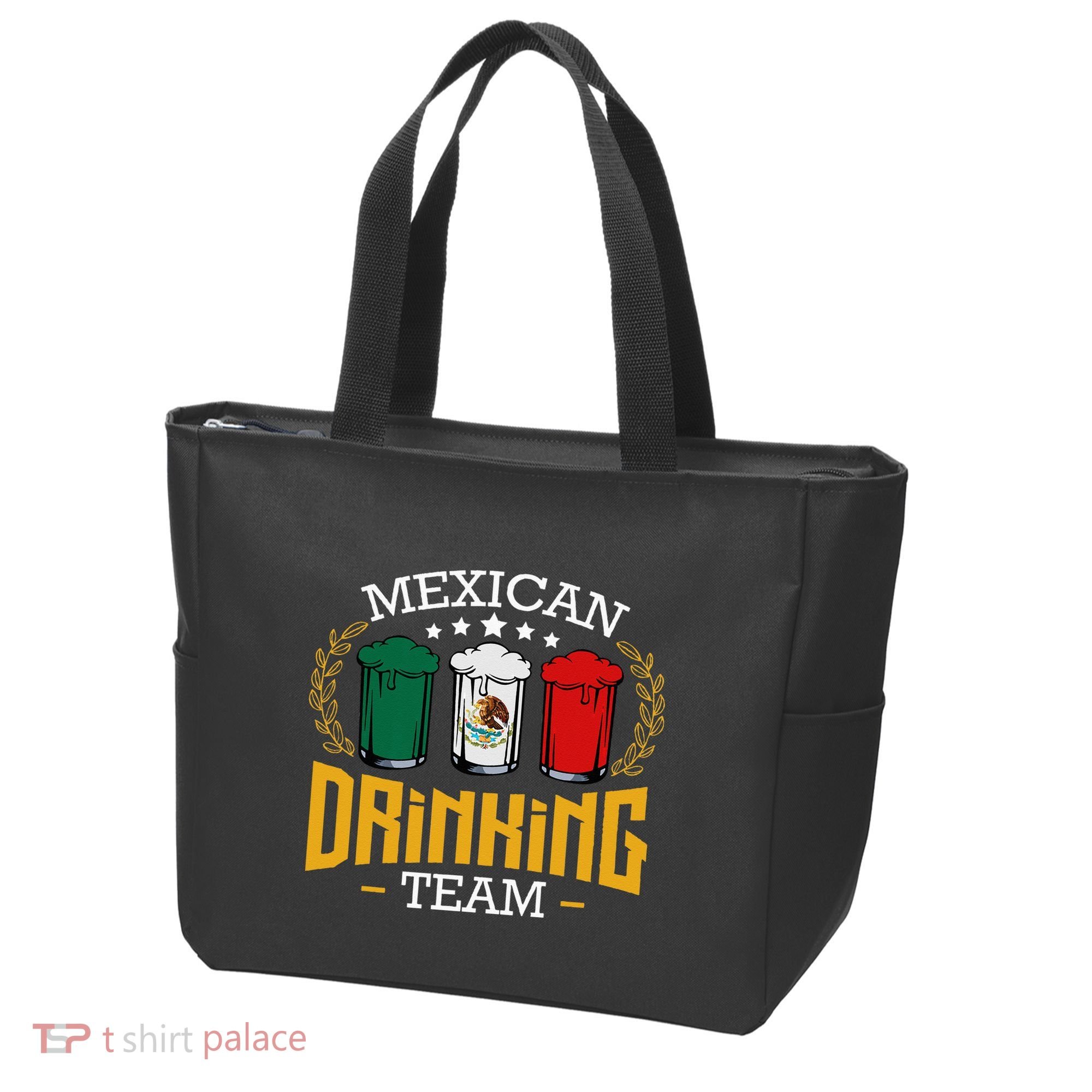 Beer Mexican Drinking Team Mexico Flag Funny Beer Pub Party Tote Bag