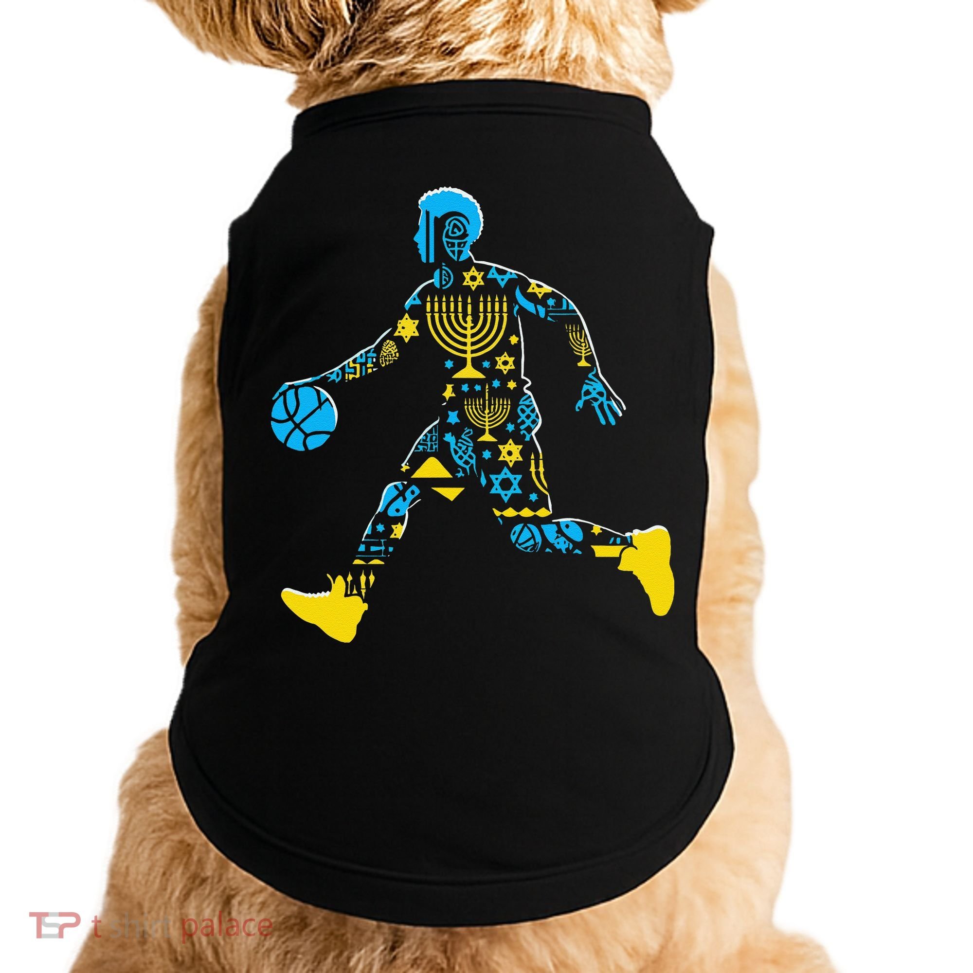Basketball Menorah Dreidel Jewish Hanukkah Doggie Tank