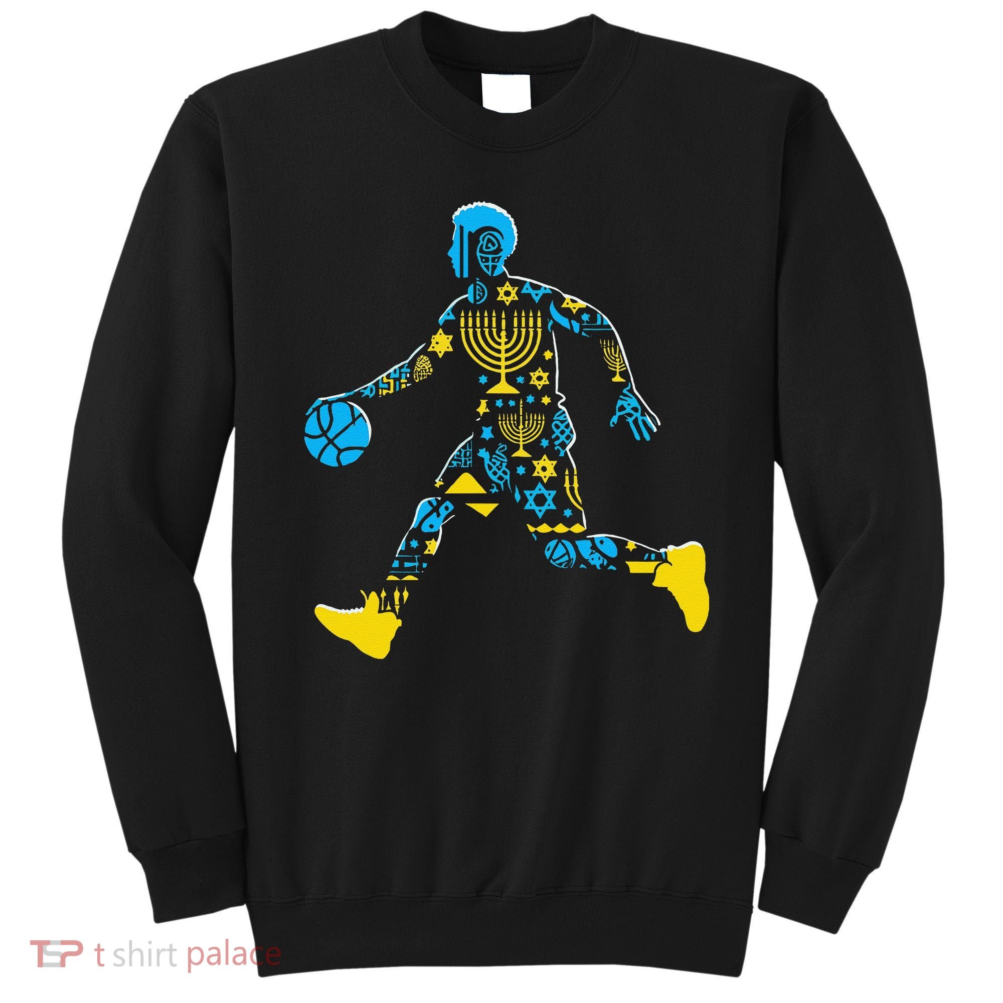 Basketball Menorah Dreidel Jewish Hanukkah Sweatshirt