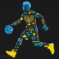 Basketball Menorah Dreidel Jewish Hanukkah Coaster thumb 2