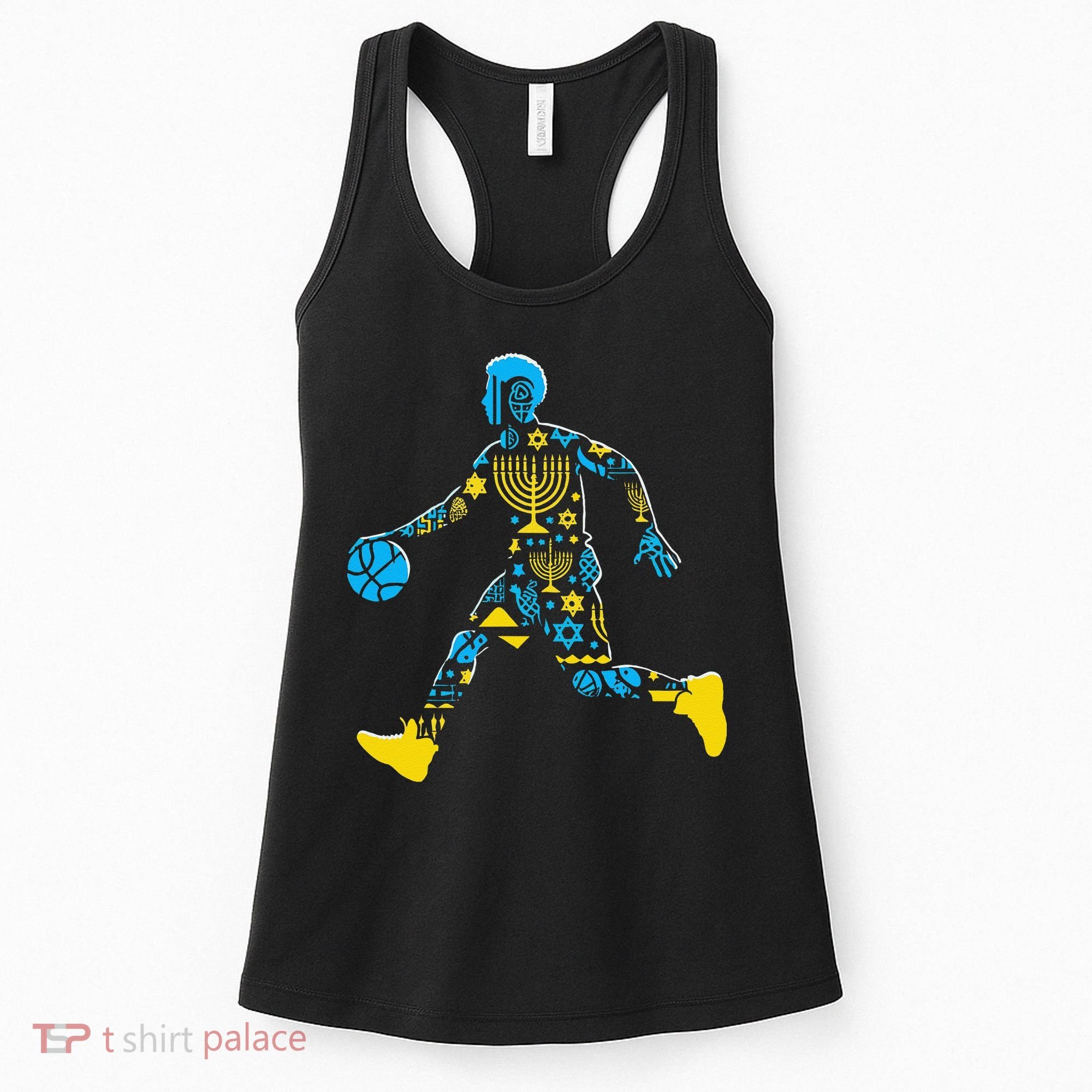 Basketball Menorah Dreidel Jewish Hanukkah Women's Tank Top