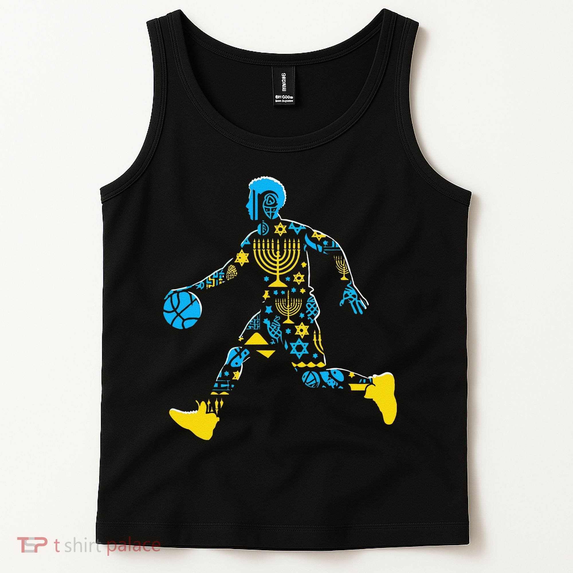 Basketball Menorah Dreidel Jewish Hanukkah Tank Top