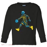 Basketball Menorah Dreidel Jewish Hanukkah Toddler Long Sleeve Shirt thumb 0
