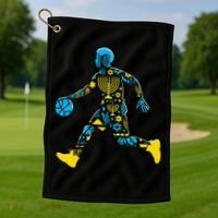 Basketball Menorah Dreidel Jewish Hanukkah Golf Towel thumb 1