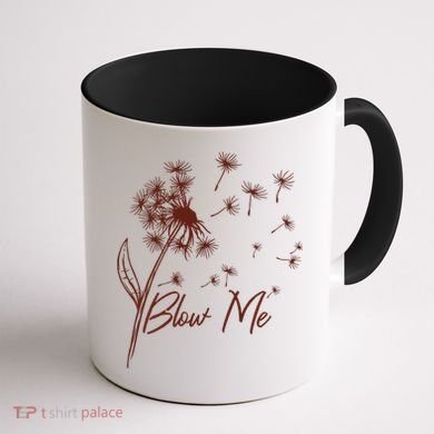 Blow Me Dandelion Funny Coffee Mug back