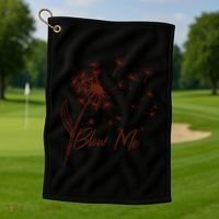 Blow Me Dandelion Funny Golf Towel thumb 1