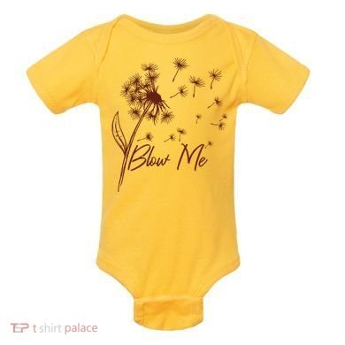 Blow Me Dandelion Funny Baby Bodysuit