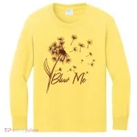 Blow Me Dandelion Funny Kids Long Sleeve Shirt thumb 0
