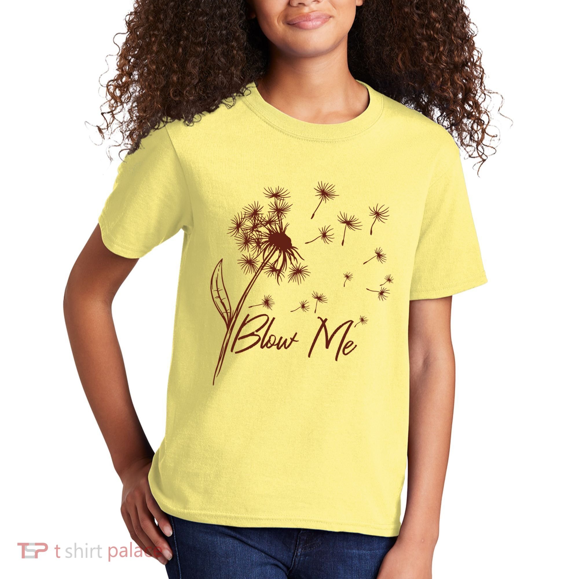 Blow Me Dandelion Funny Kids T-Shirt