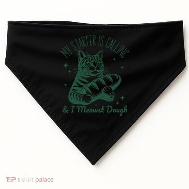 Bread Maker Dough Cat Funny Sourdough Starter Baking Pun USA-Made Doggie Bandana