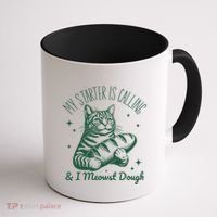 Bread Maker Dough Cat Funny Sourdough Starter Baking Pun Coffee Mug thumb 1