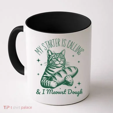 Bread Maker Dough Cat Funny Sourdough Starter Baking Pun Coffee Mug