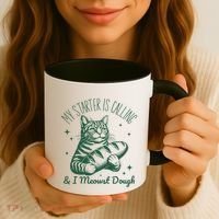 Bread Maker Dough Cat Funny Sourdough Starter Baking Pun Coffee Mug thumb 3