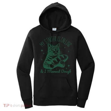 Bread Maker Dough Cat Funny Sourdough Starter Baking Pun Women's Hoodie