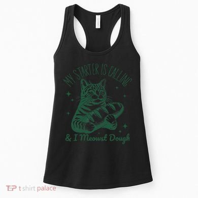 Bread Maker Dough Cat Funny Sourdough Starter Baking Pun Women's Tank Top