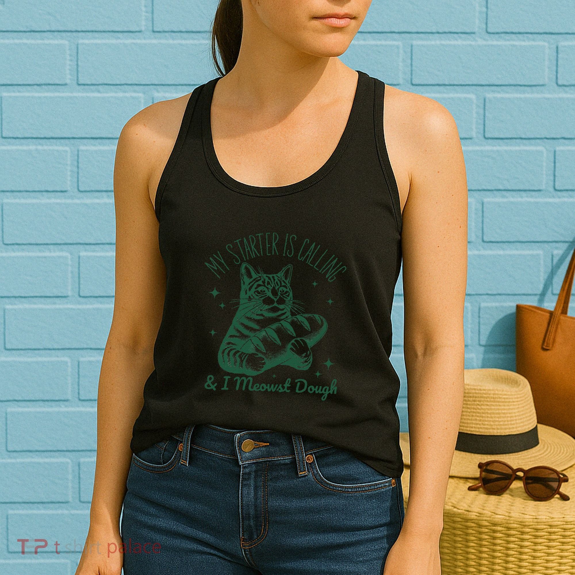 Bread Maker Dough Cat Funny Sourdough Starter Baking Pun Women's Tank Top