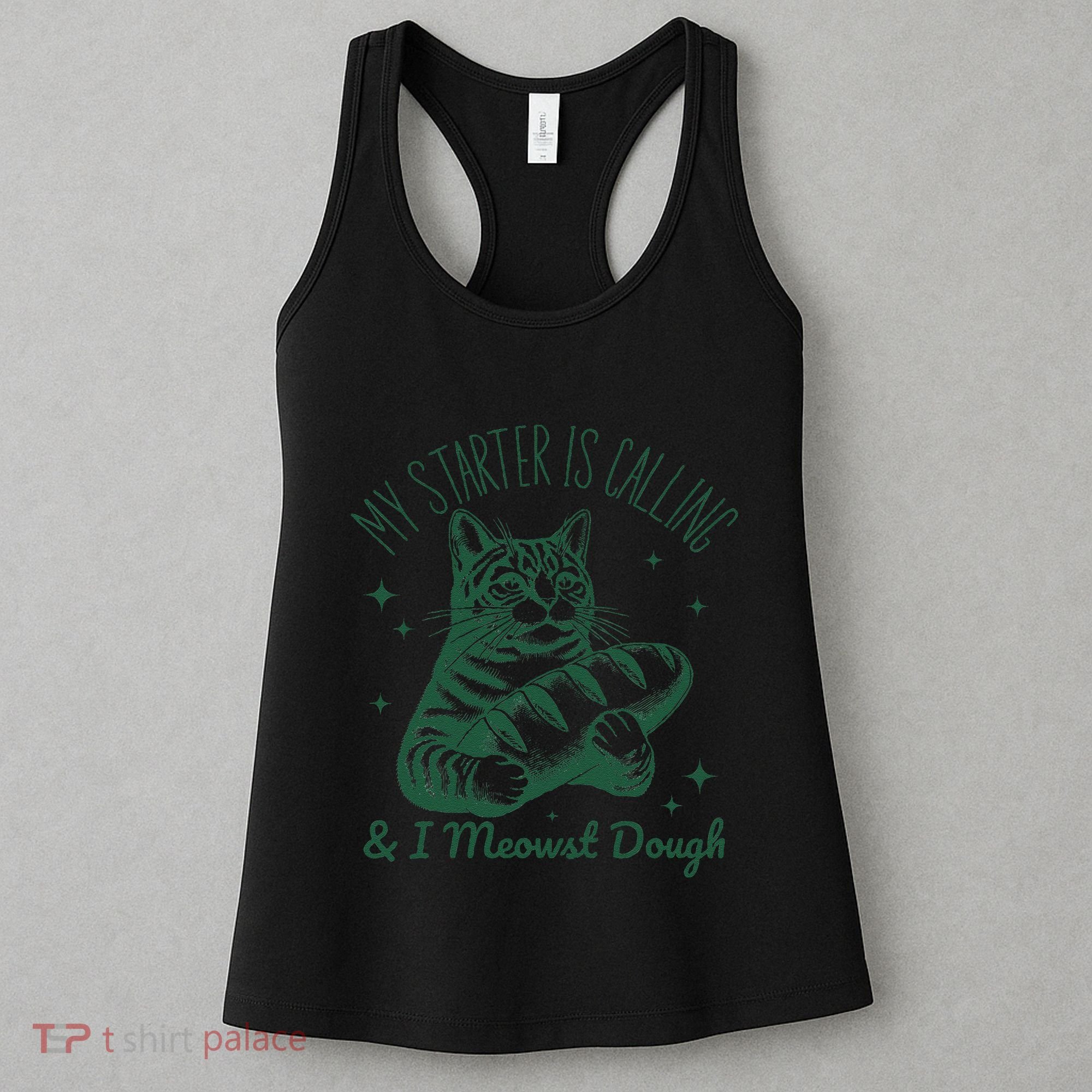 Bread Maker Dough Cat Funny Sourdough Starter Baking Pun Women's Tank Top