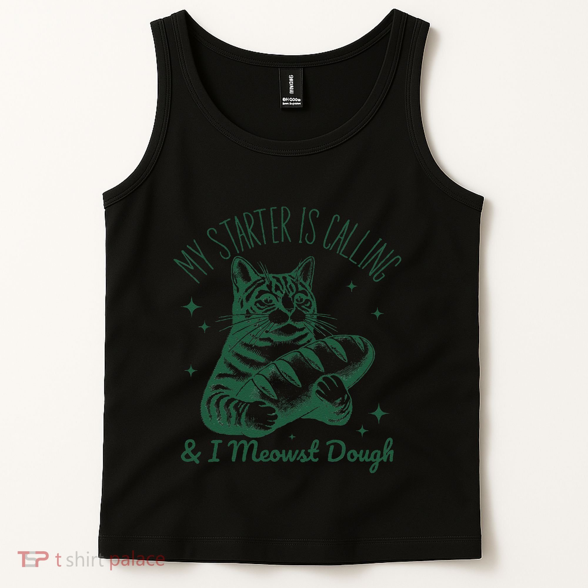 Bread Maker Dough Cat Funny Sourdough Starter Baking Pun Tank Top