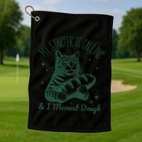 Bread Maker Dough Cat Funny Sourdough Starter Baking Pun Golf Towel thumb 1