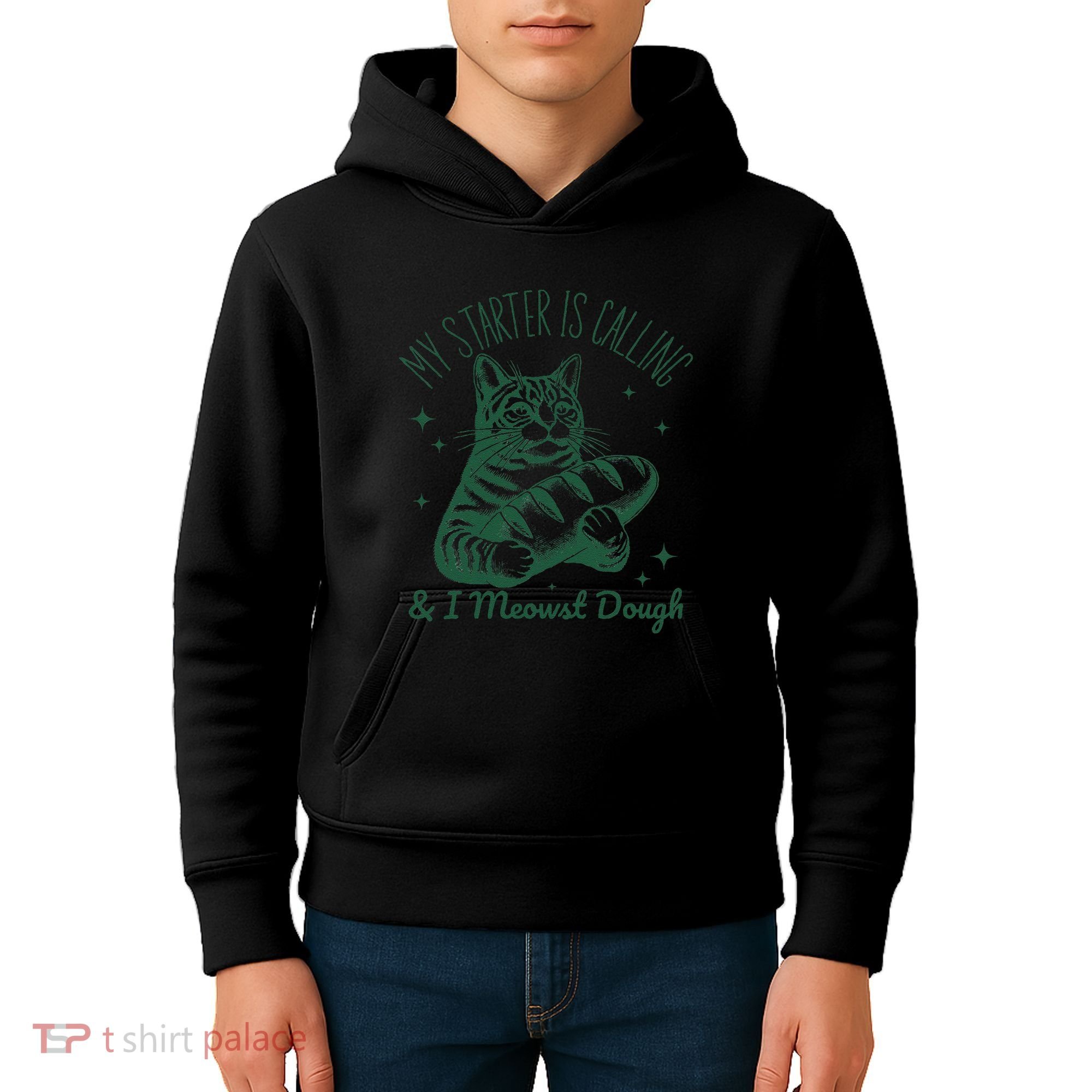 Bread Maker Dough Cat Funny Sourdough Starter Baking Pun Kids Hoodie