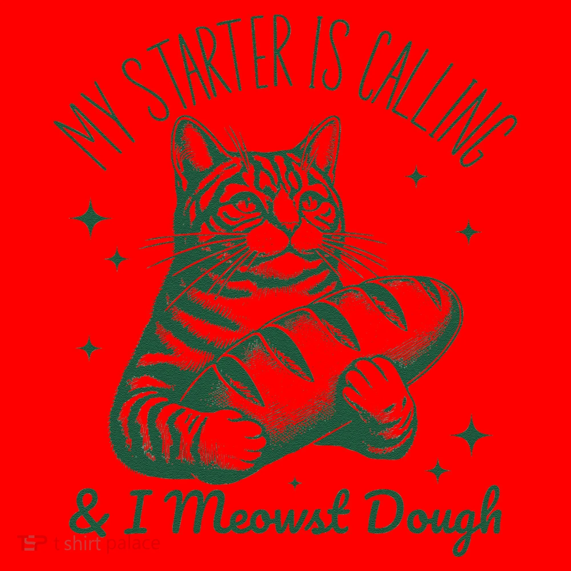 Bread Maker Dough Cat Funny Sourdough Starter Baking Pun Santa Hat