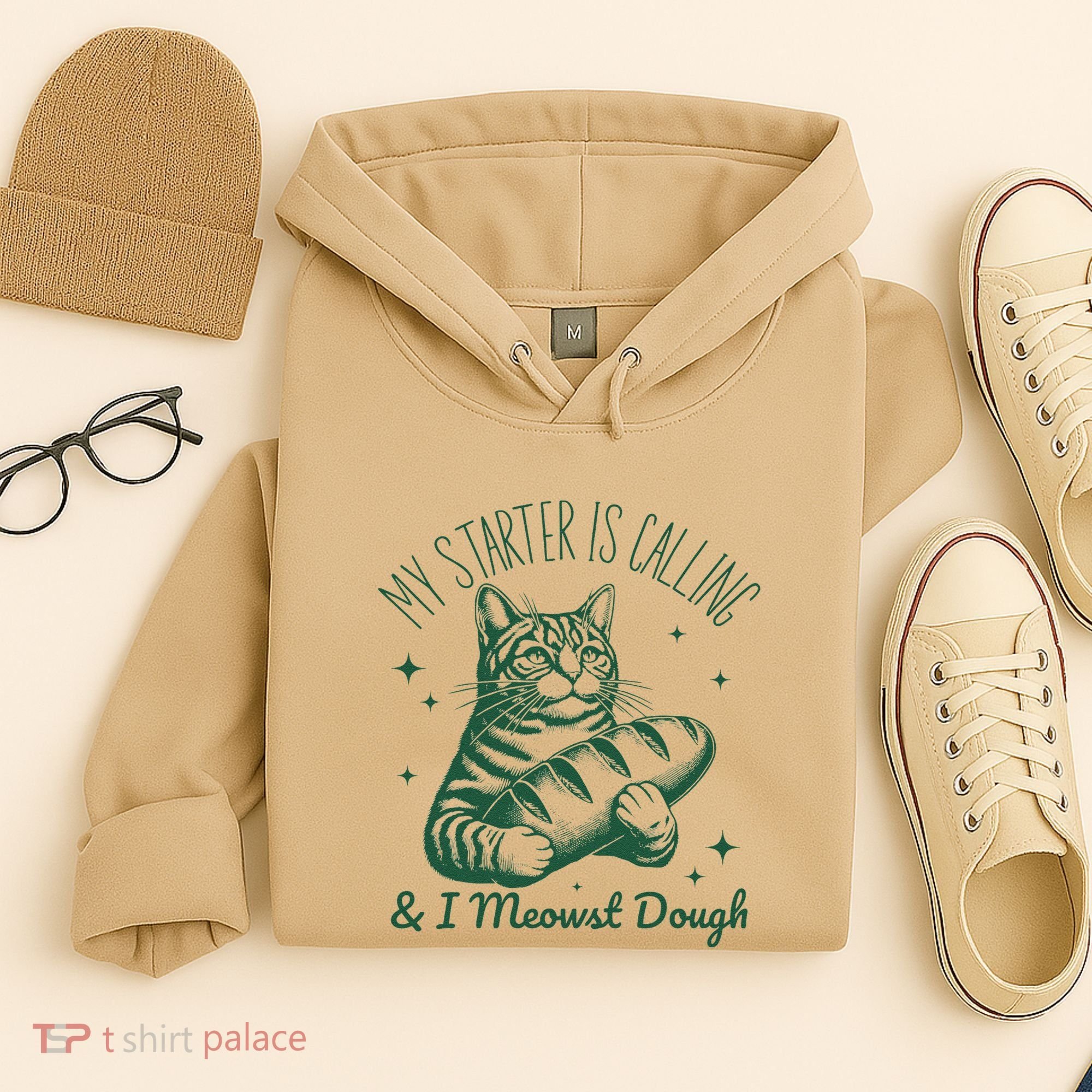 Bread Maker Dough Cat Funny Sourdough Starter Baking Pun Hoodie