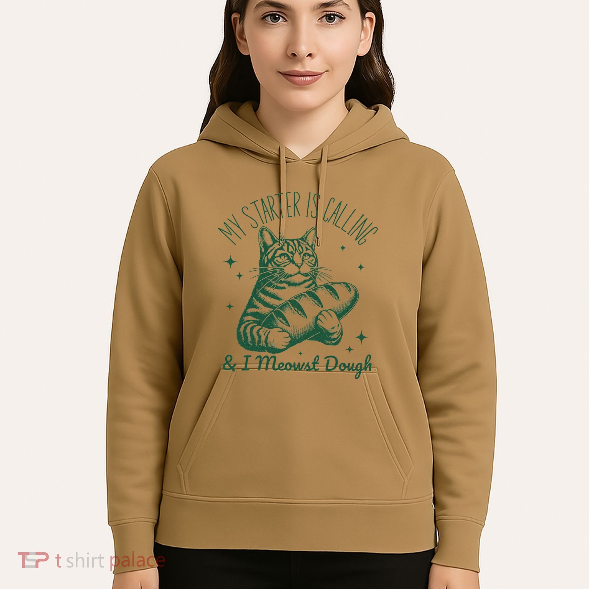 Bread Maker Dough Cat Funny Sourdough Starter Baking Pun Hoodie