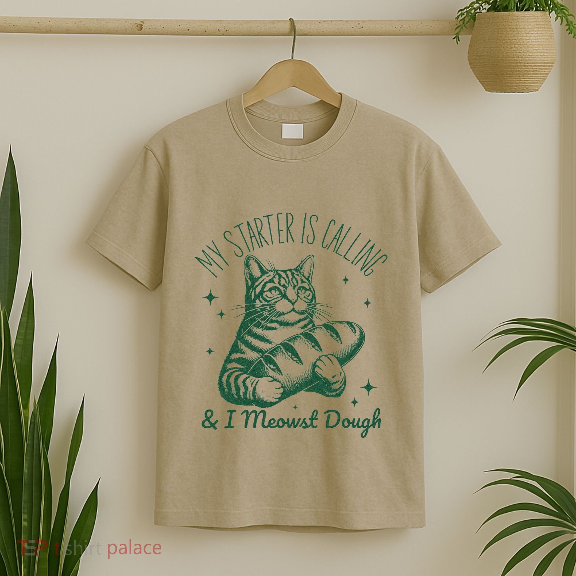 Bread Maker Dough Cat Funny Sourdough Starter Baking Pun T-Shirt