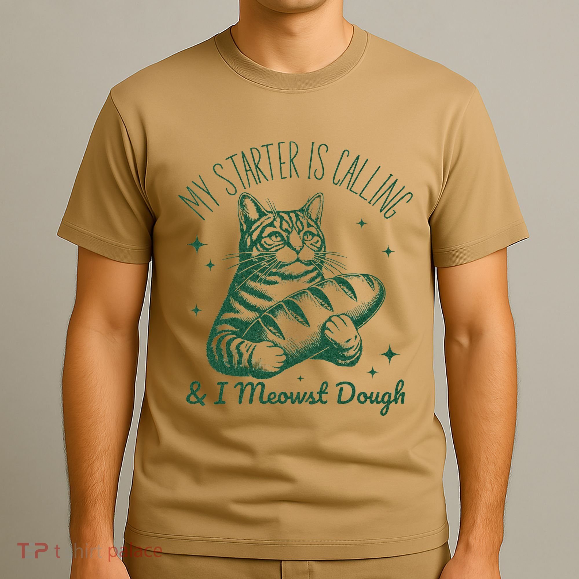 Bread Maker Dough Cat Funny Sourdough Starter Baking Pun T-Shirt