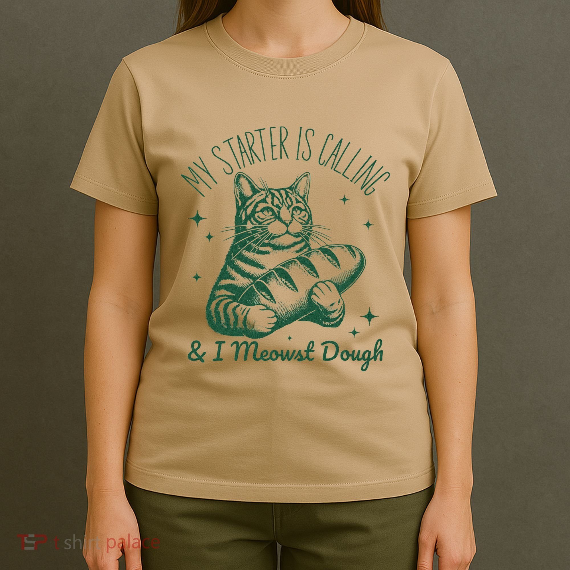 Bread Maker Dough Cat Funny Sourdough Starter Baking Pun T-Shirt