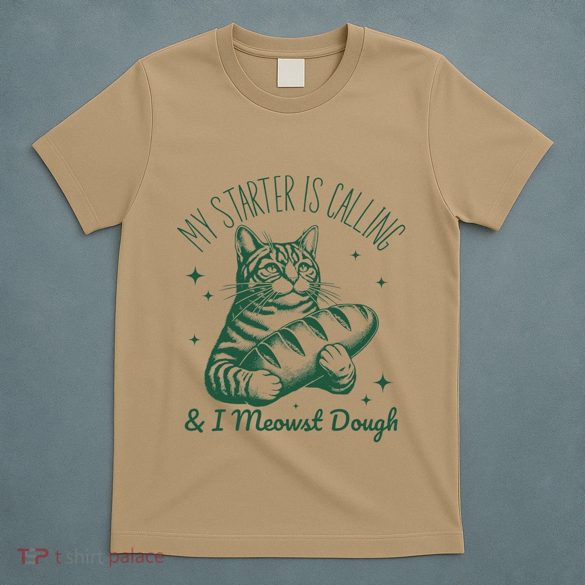 Bread Maker Dough Cat Funny Sourdough Starter Baking Pun T-Shirt