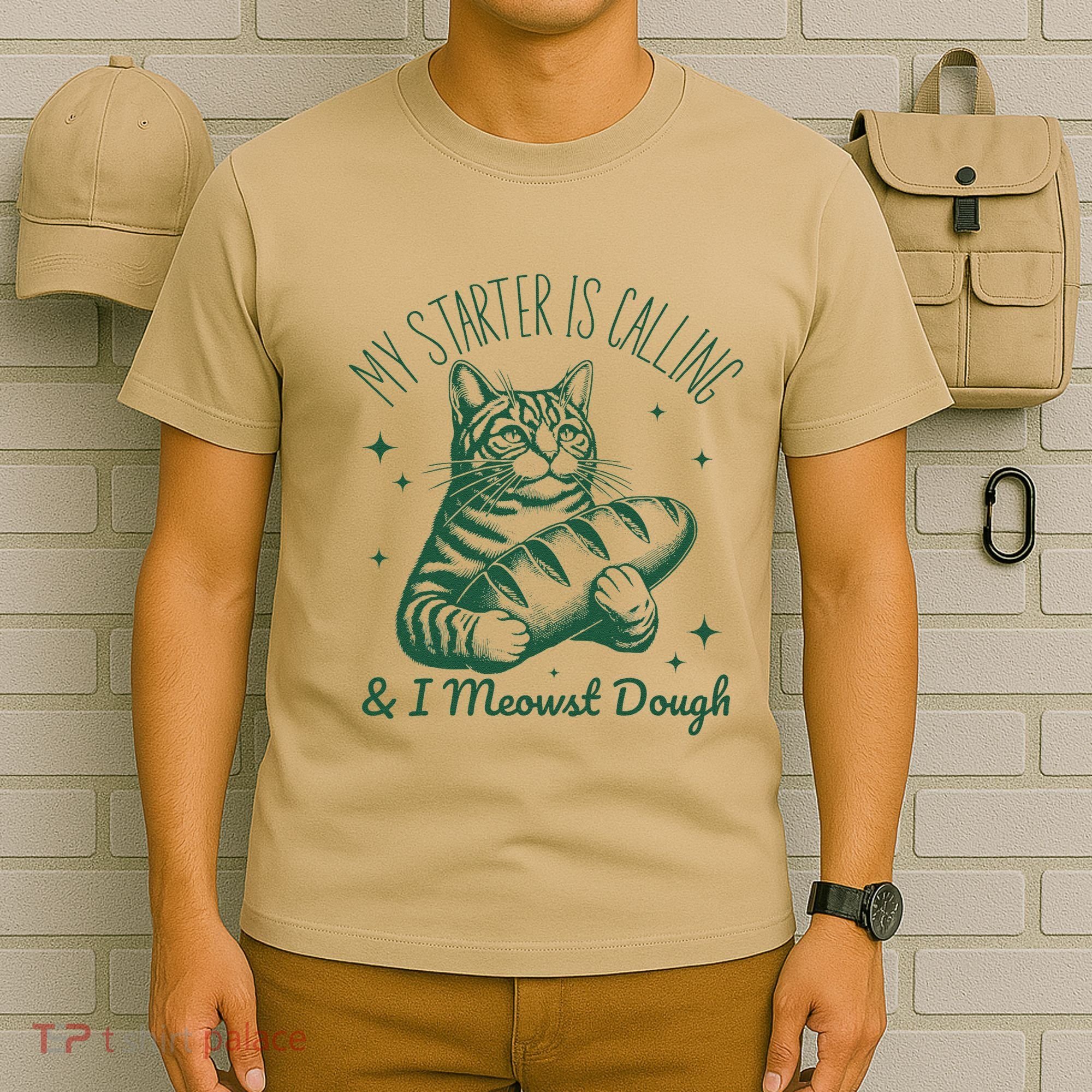Bread Maker Dough Cat Funny Sourdough Starter Baking Pun T-Shirt