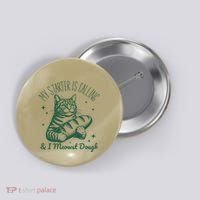 Bread Maker Dough Cat Funny Sourdough Starter Baking Pun Button thumb 0