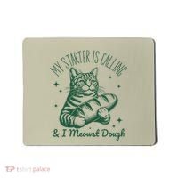 Bread Maker Dough Cat Funny Sourdough Starter Baking Pun Mousepad thumb 0