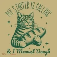 Bread Maker Dough Cat Funny Sourdough Starter Baking Pun Kids T-Shirt thumb 2
