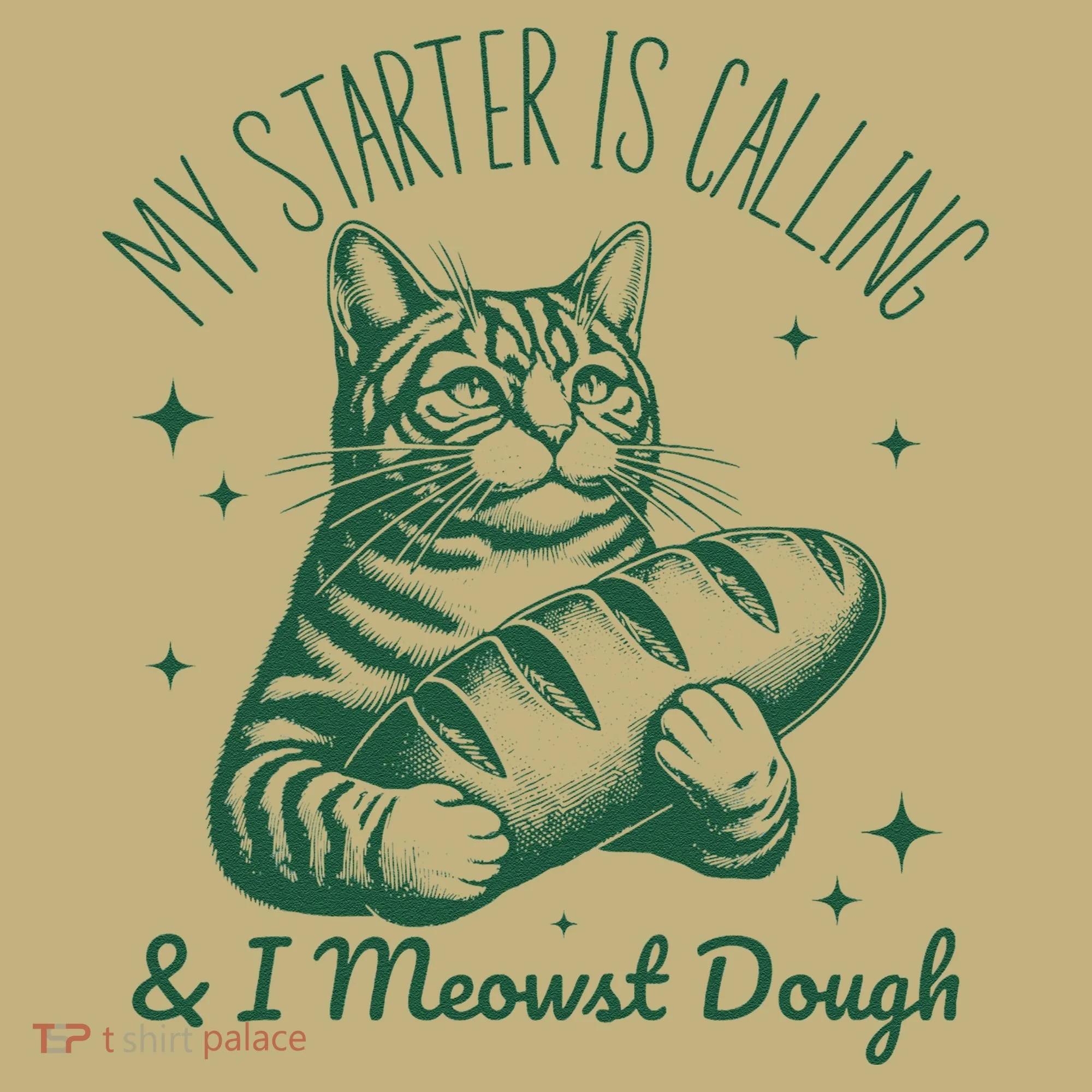 Bread Maker Dough Cat Funny Sourdough Starter Baking Pun Kids T-Shirt
