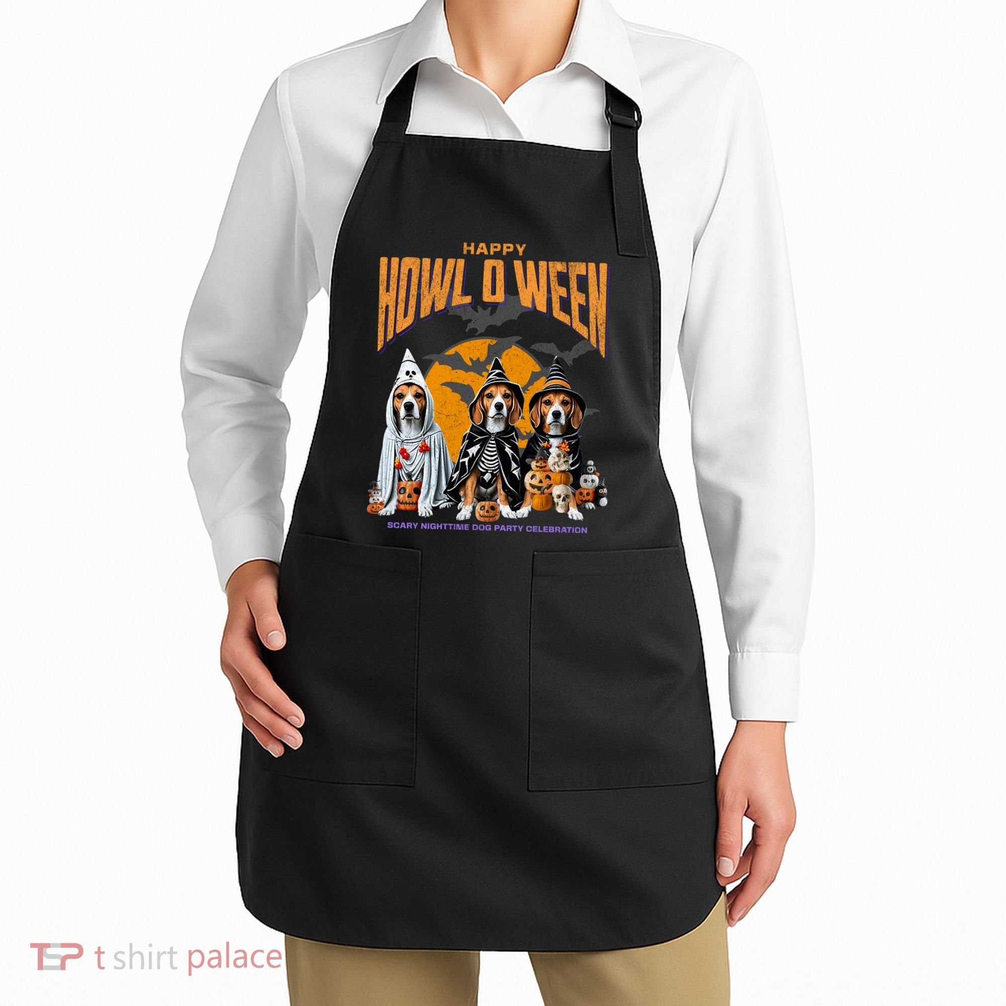 Beagle Mom Dad Halloween Lovers Apron