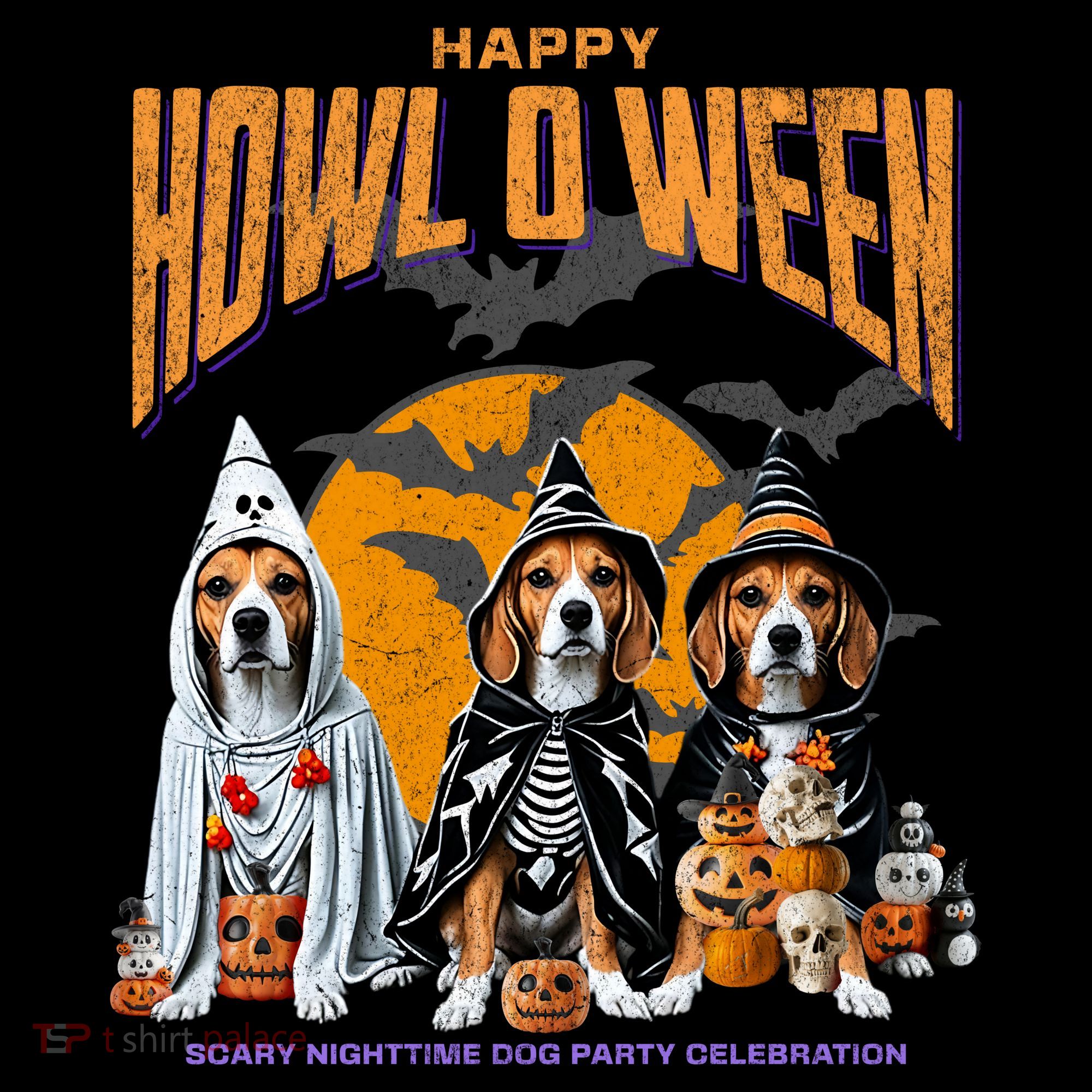 Beagle Mom Dad Halloween Lovers T-Shirt