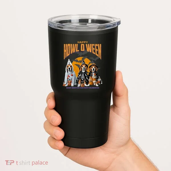 Beagle Mom Dad Halloween Lovers Tumbler