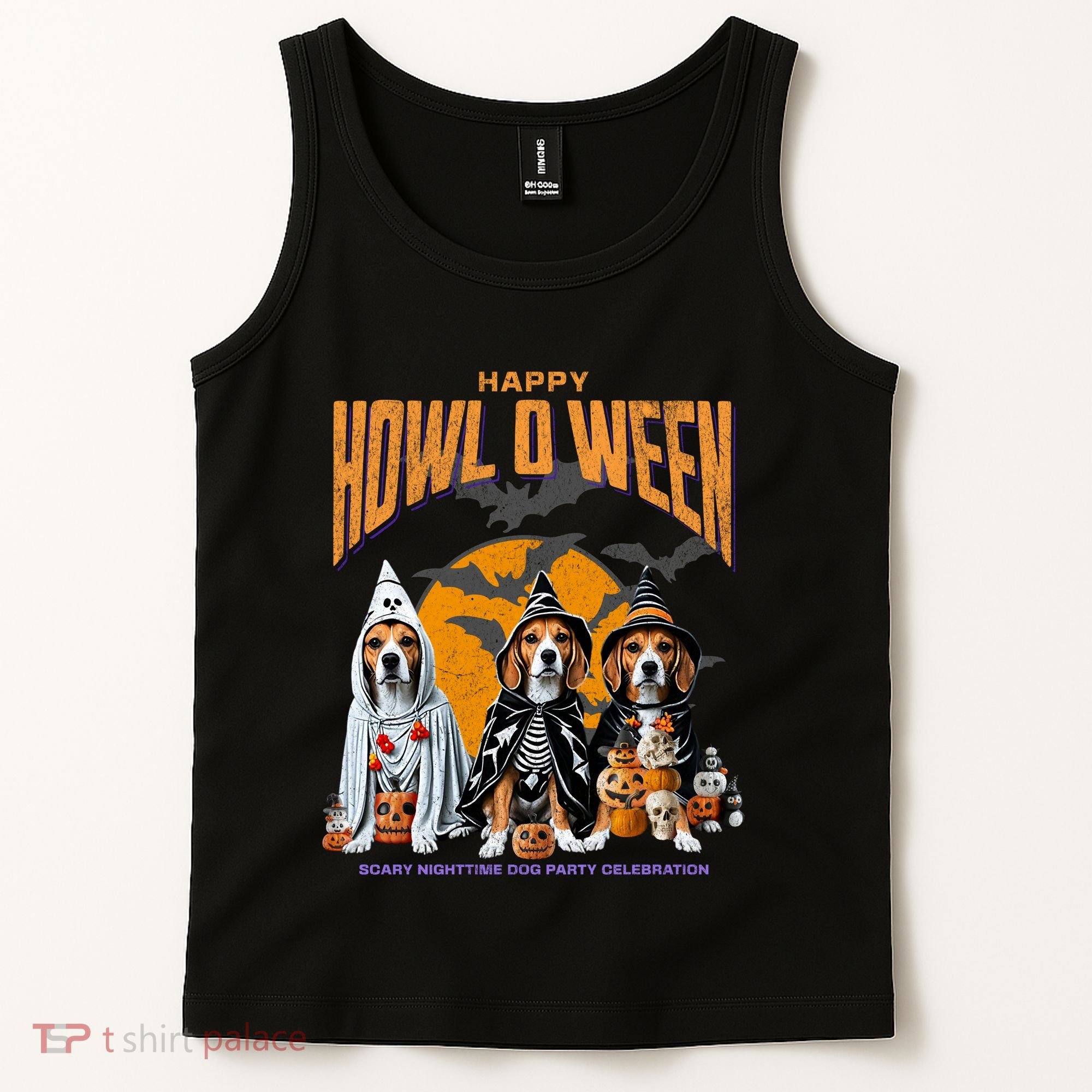 Beagle Mom Dad Halloween Lovers Tank Top