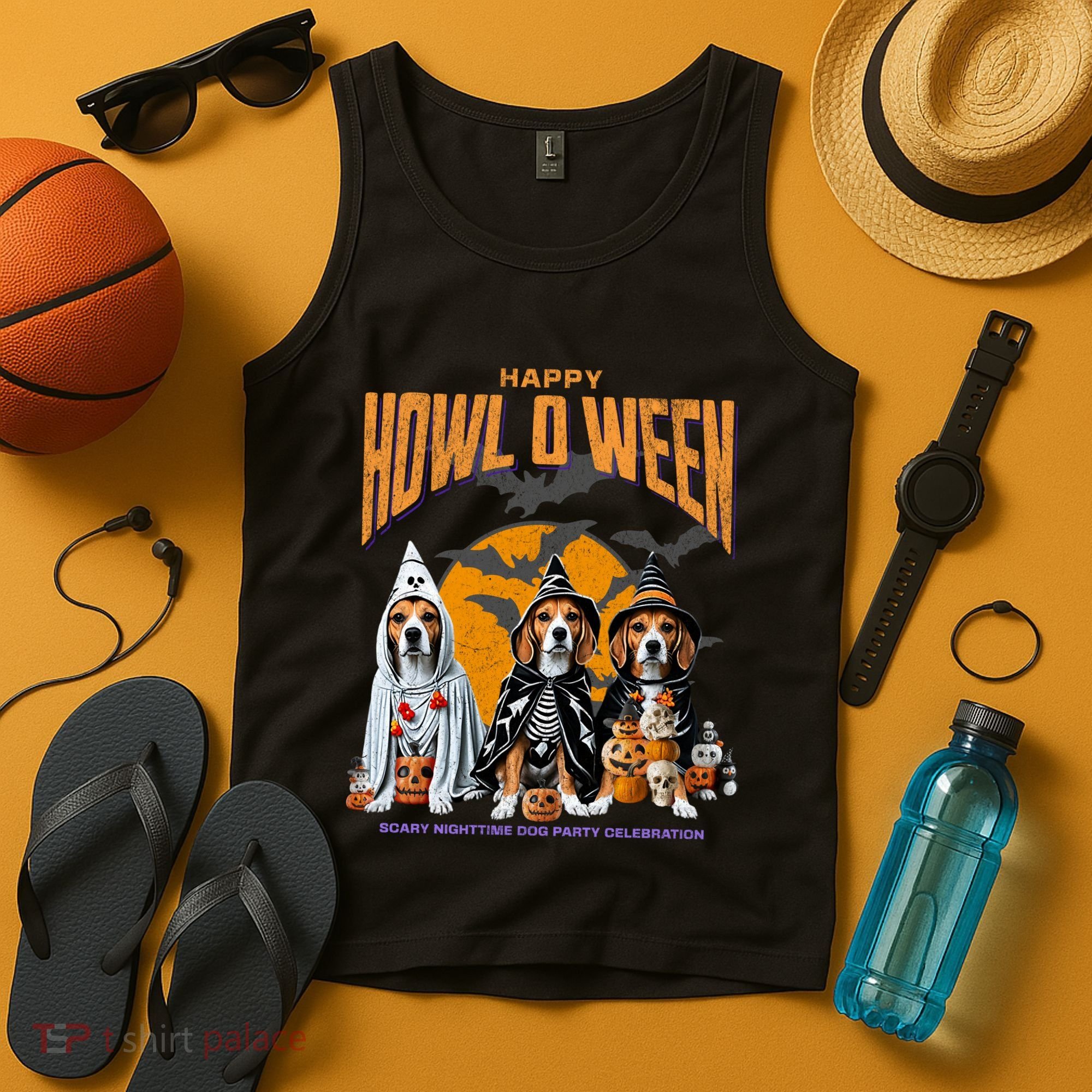 Beagle Mom Dad Halloween Lovers Tank Top