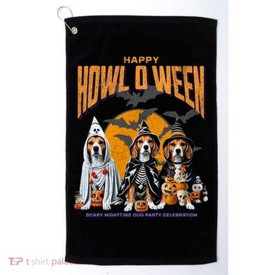 Beagle Mom Dad Halloween Lovers Golf Towel