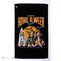 Beagle Mom Dad Halloween Lovers Golf Towel thumb 0