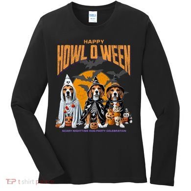 Beagle Mom Dad Halloween Lovers Women's Long Sleeve Shirt
