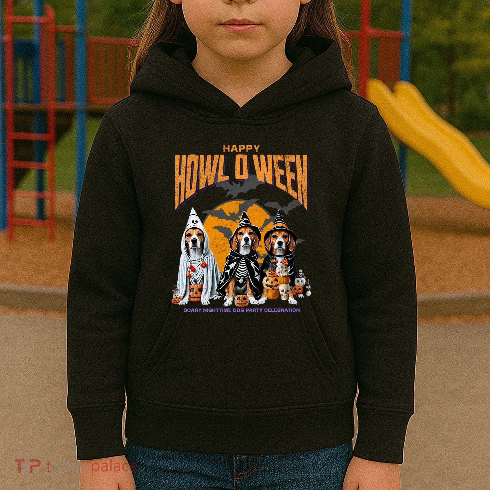 Beagle Mom Dad Halloween Lovers Kids Hoodie