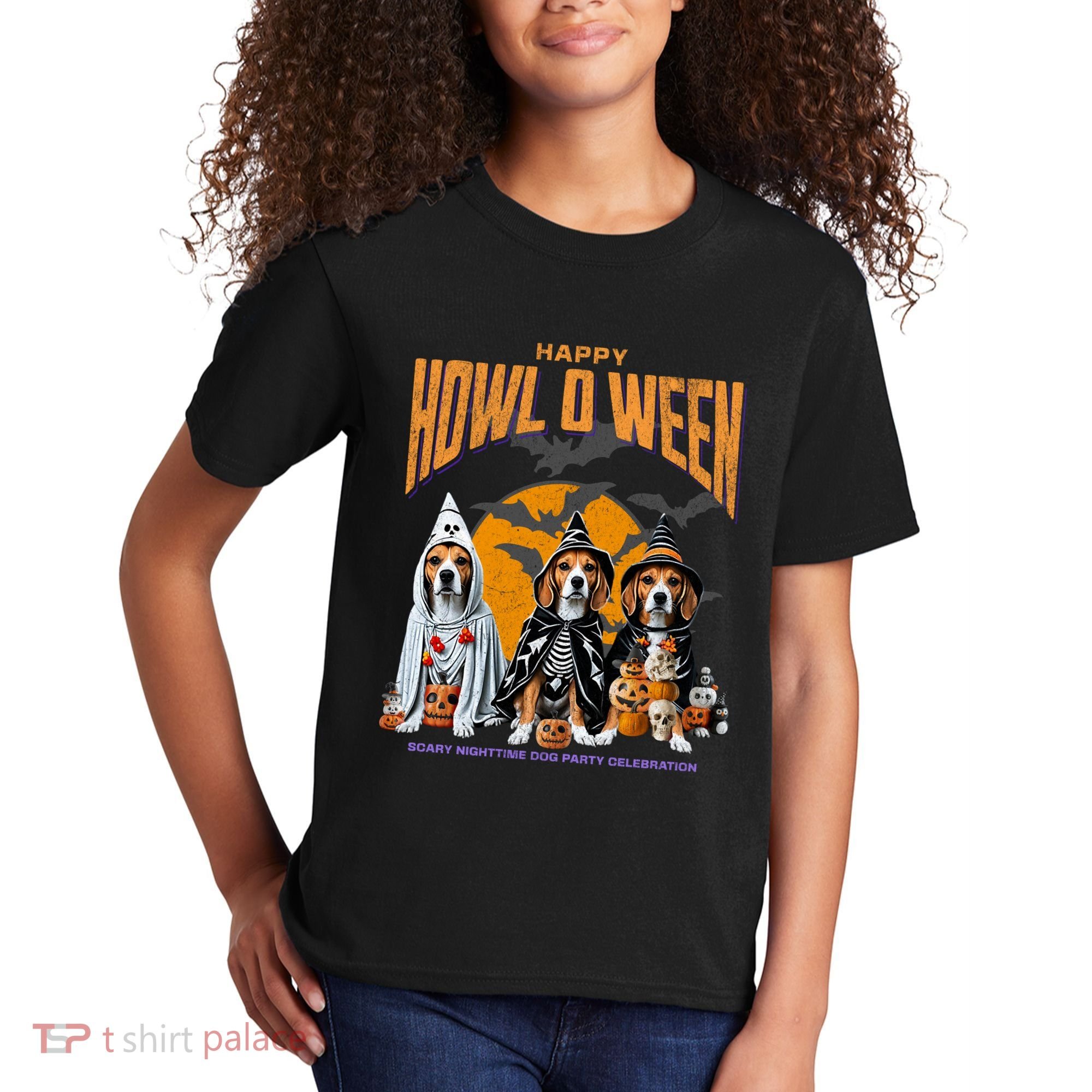 Beagle Mom Dad Halloween Lovers Kids T-Shirt