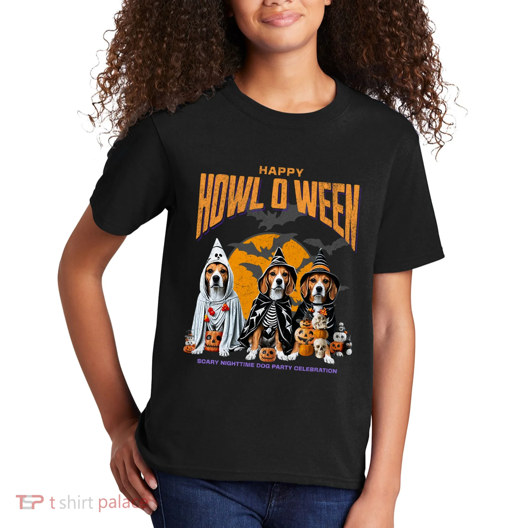 Beagle Mom Dad Halloween Lovers Kids T-Shirt