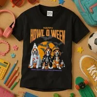 Beagle Mom Dad Halloween Lovers Kids T-Shirt thumb 3
