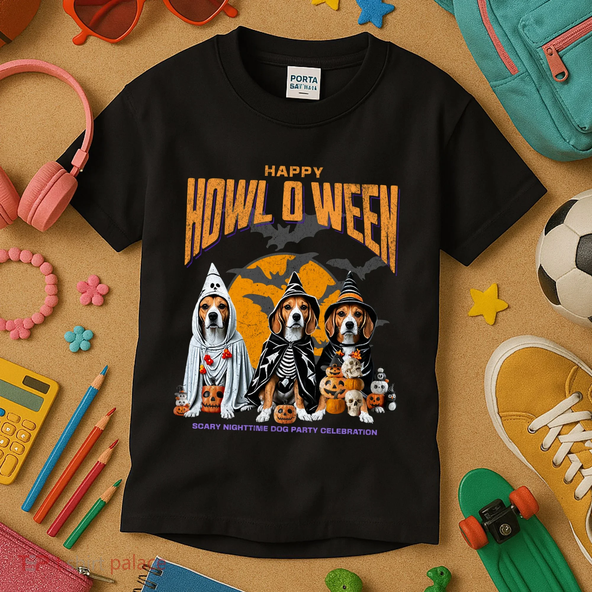 Beagle Mom Dad Halloween Lovers Kids T-Shirt