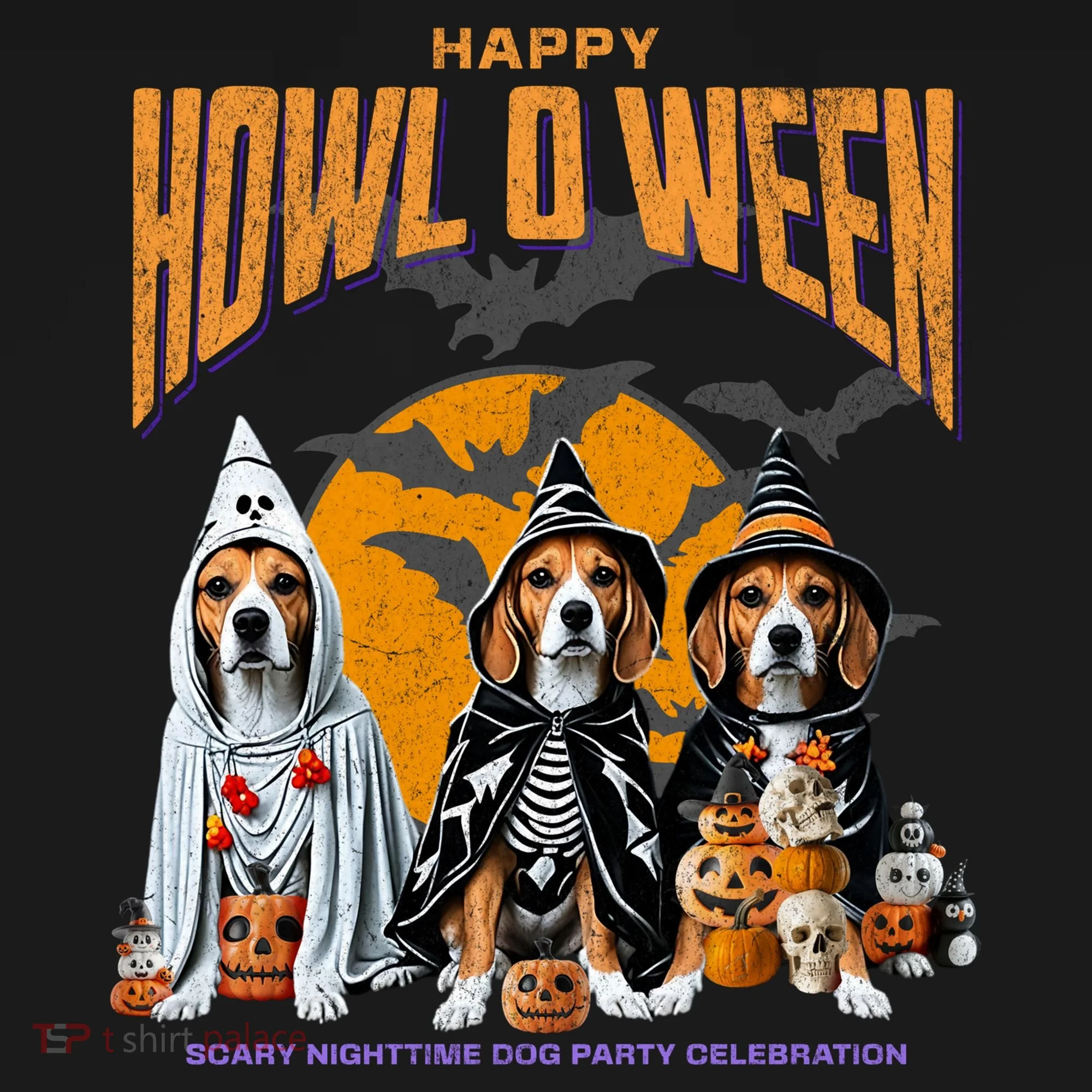 Beagle Mom Dad Halloween Lovers Kids T-Shirt